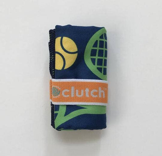 Clutch! Tennis/workout Towels, Racquets on Blue Tennis
