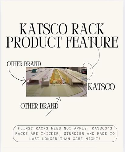 Katsco Brand, American Mahjong Racks with Pushers - 4 20" Acrylic Mahjong Racks - Scalloped Ivory Rack Set with Velvet Rack Bag - Fits Standard and Large American Mahjong Tiles