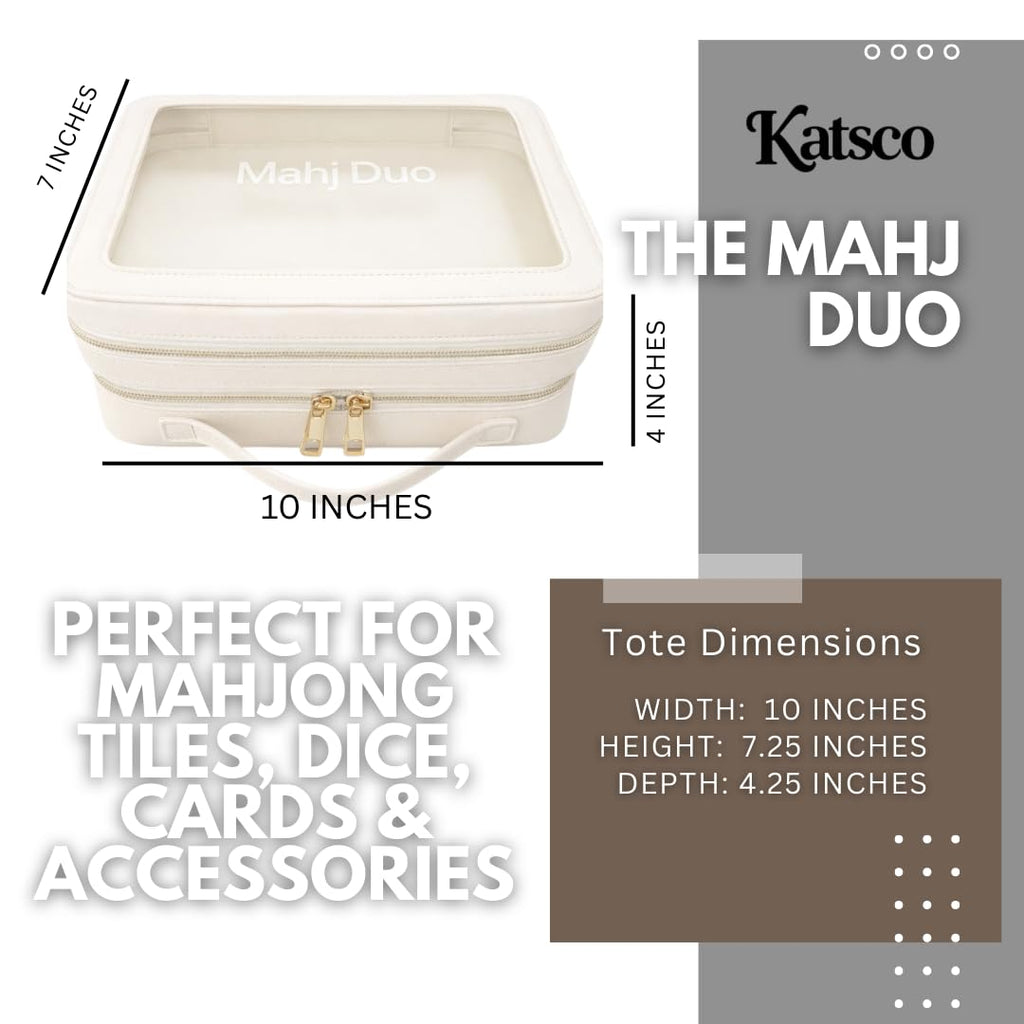 Katsco Mahj Duo Mahjong Tile & Accessory Organizer-American Mahjong Storage Bag for Tiles & Cards, Premium Mahjong Travel Case for Game Night, Mahjong Tile case for Tiles & Accessories