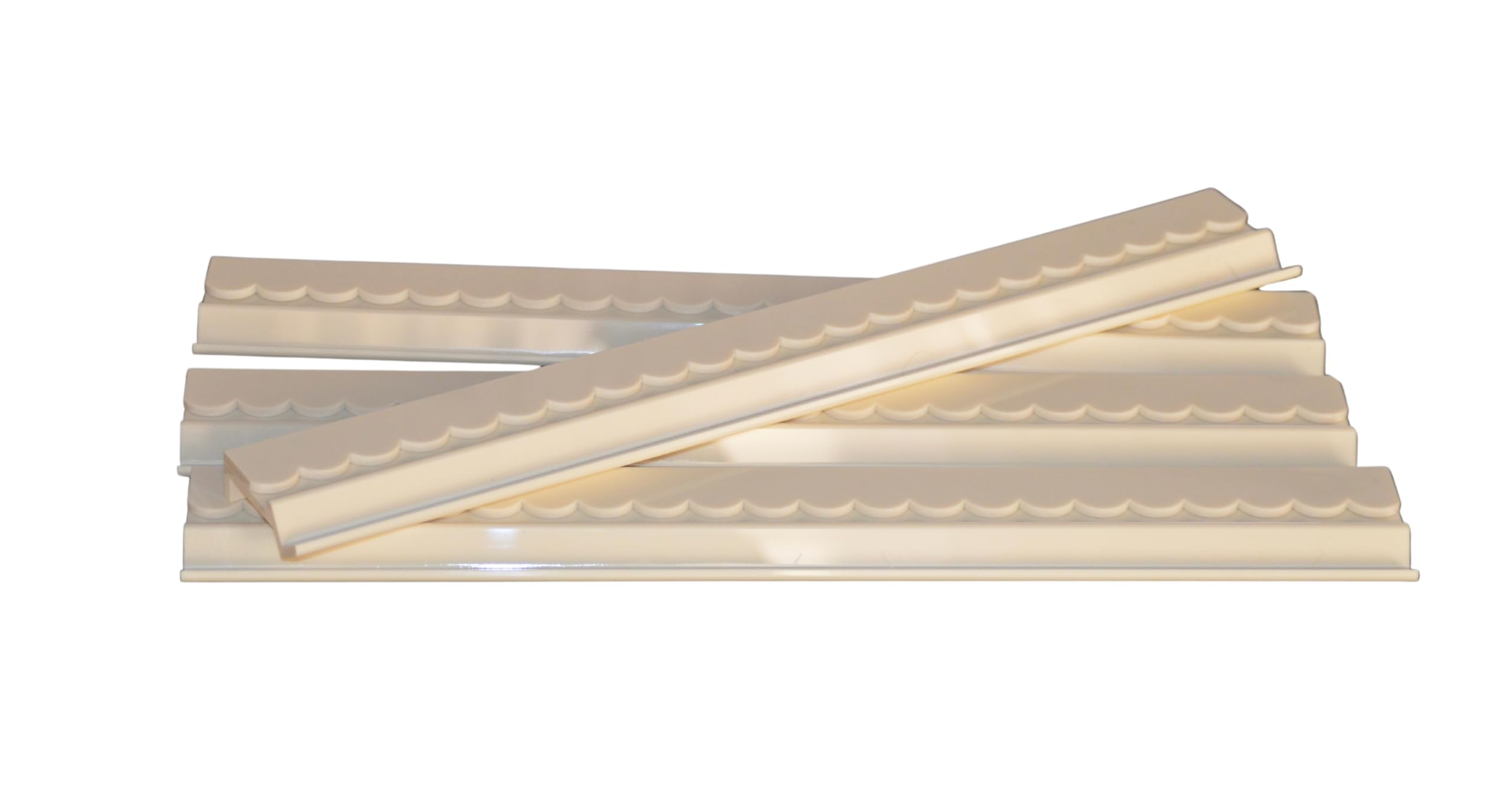 Katsco Brand, Set of 4, Magnetic, Scalloped, Ivory Mahjong Tile Racks with Removable Acrylic Pushers with Velvet Bag, 20-Inch Length American Mahjong Racks Holders, Includes Velvet Rack Bag