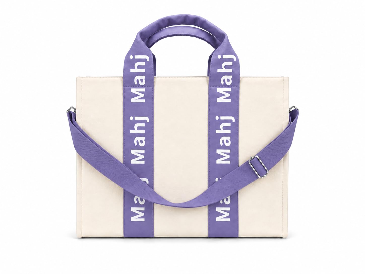 Katsco Mahj Tote-XL Canvas Mahjong Bag for Tile Sets and Racks, Nylon Interior and Zipper Pocket-Luxury Gift for Game Lovers