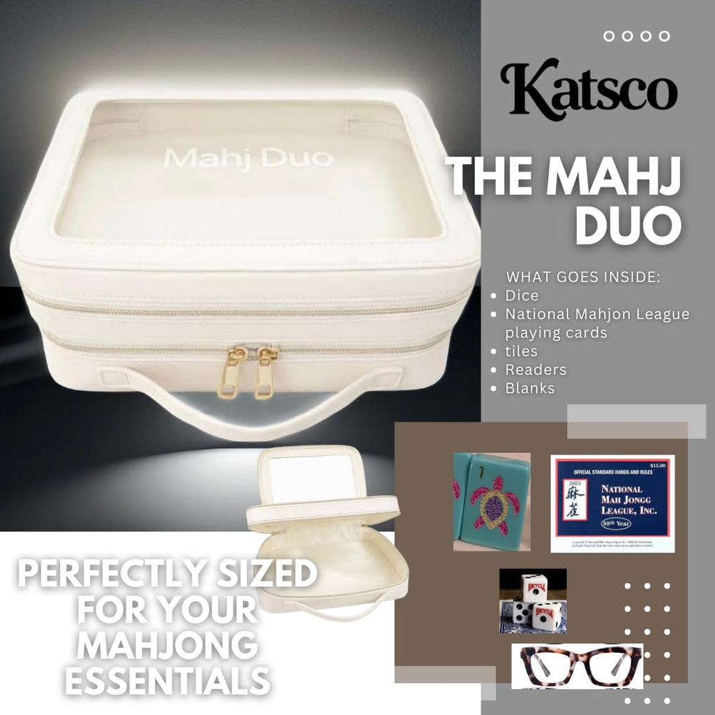 Katsco Mahj Duo Mahjong Tile & Accessory Organizer-American Mahjong Storage Bag for Tiles & Cards, Premium Mahjong Travel Case for Game Night, Mahjong Tile case for Tiles & Accessories