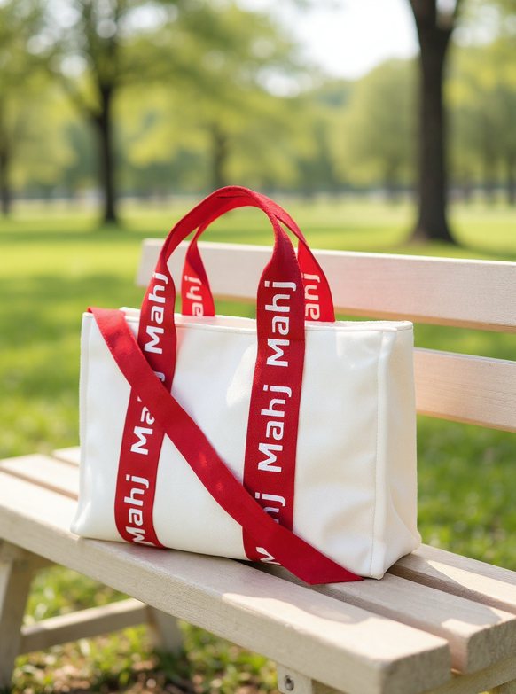 Mahjong Bag Preppy Canvas Tote Mahj Tiles Racks & Cards Trendy Mahjongg Lovers Gift