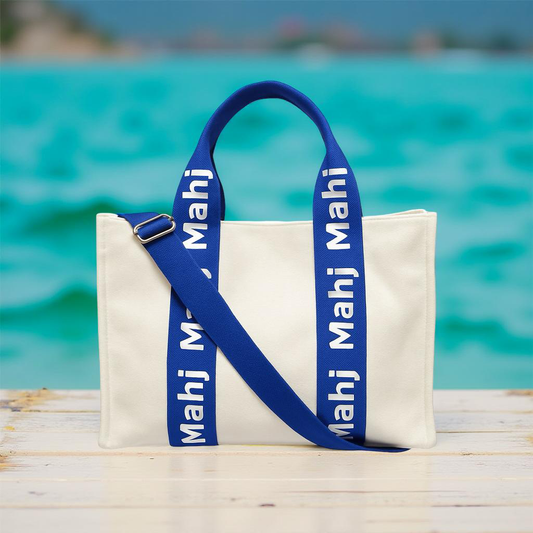 Mahjong Bag Preppy Canvas Tote Mahj Tiles Racks & Cards Trendy Mahjongg Lovers Gift