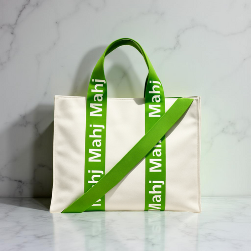 Mahjong Bag Preppy Canvas Tote Mahj Tiles Racks & Cards Tennis Pickleball gift