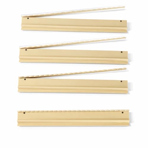 Katsco Brand, American Mahjong Racks with Pushers - 4 20" Acrylic Mahjong Racks - Scalloped Ivory Rack Set with Velvet Rack Bag - Fits Standard and Large American Mahjong Tiles