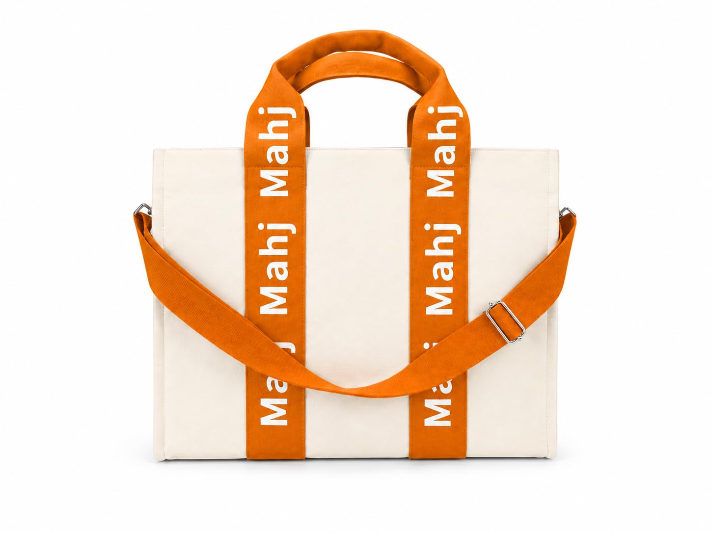 Katsco Mahj Tote-XL Canvas Mahjong Bag for Tile Sets and Racks, Nylon Interior and Zipper Pocket-Luxury Gift for Game Lovers