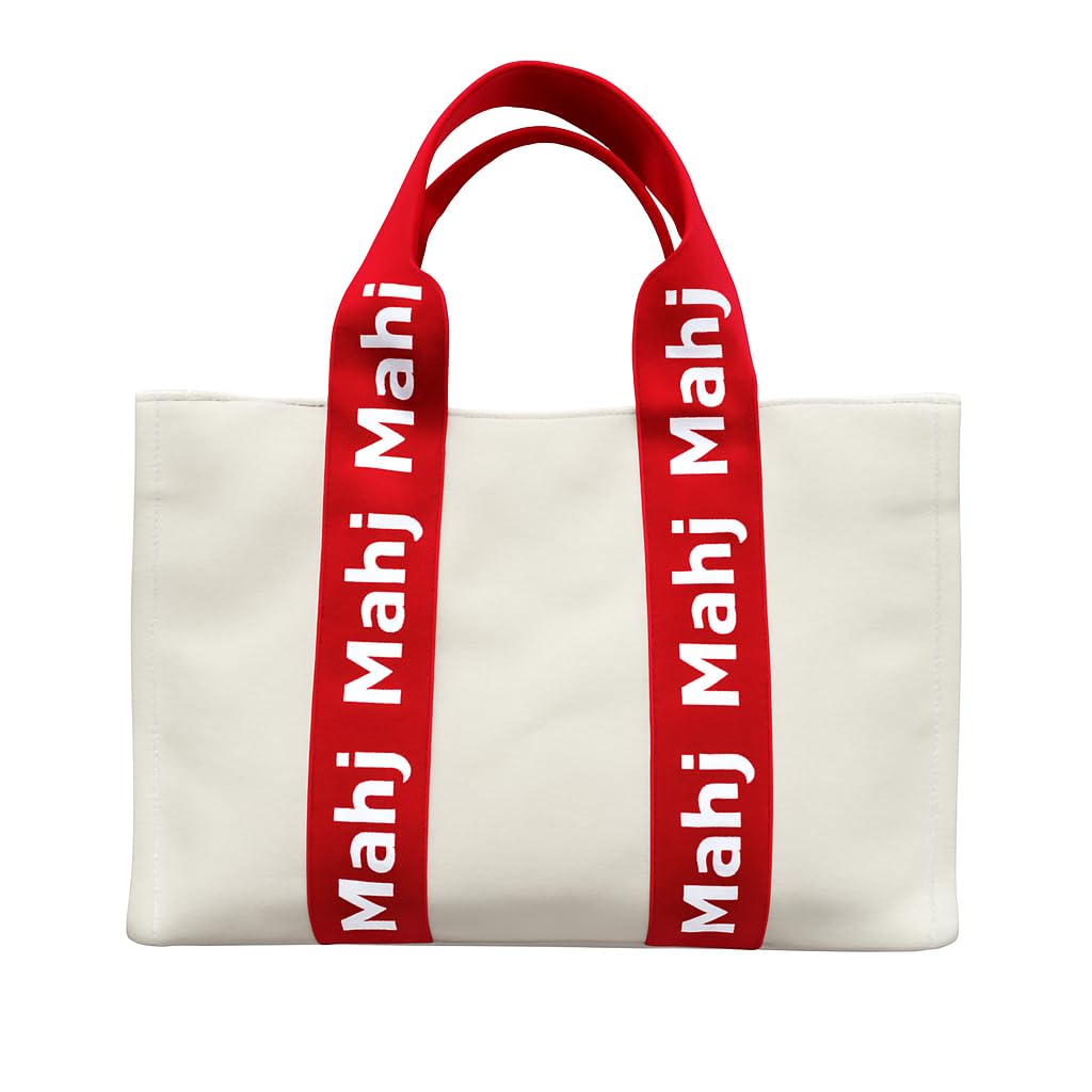 Mahjong Bag Preppy Canvas Tote Mahj Tiles Racks & Cards Trendy Mahjongg Lovers Gift