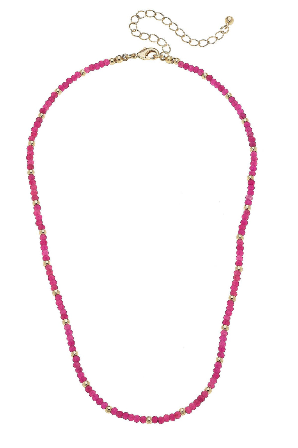 Olivia Beaded Necklace: Fuchsia