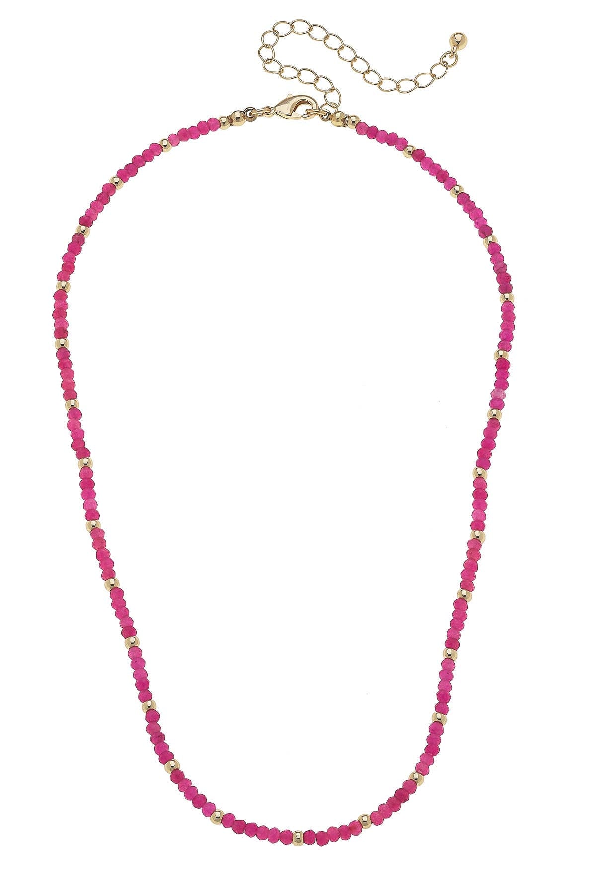 Olivia Beaded Necklace: Fuchsia